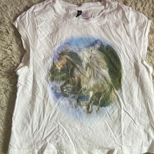 White graphic horse tee